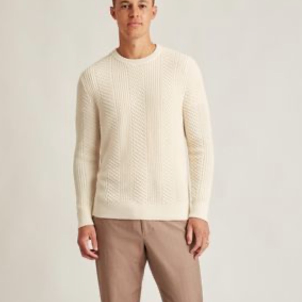 BONOBOS Men’s Cotton Cashmere Cable Knit Crewneck Sweater